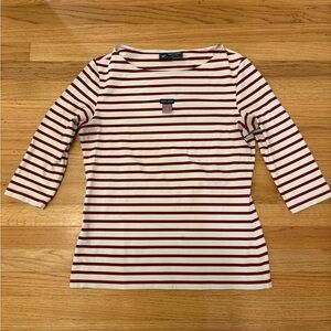 Women’s Saint James Red and White Striped Shiry